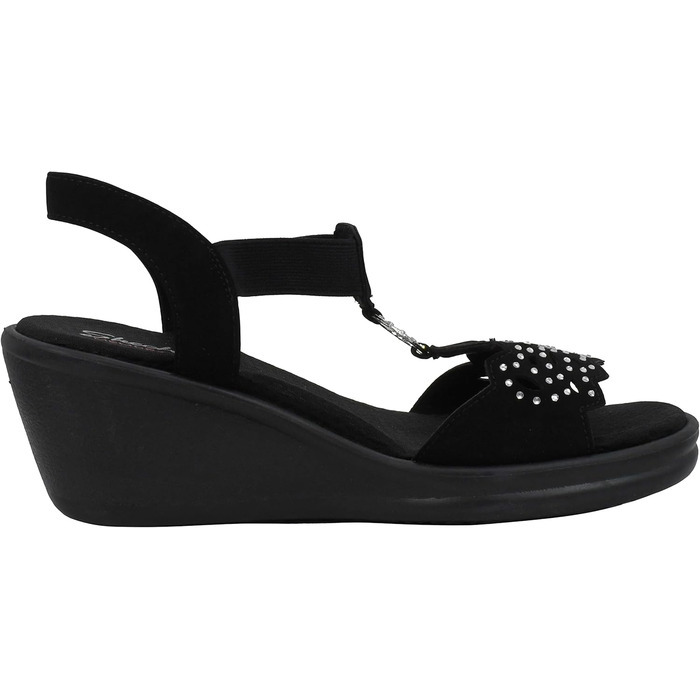 Skechers Rumblers - жіночі сандалі на танкетці, чорні (40 EU)