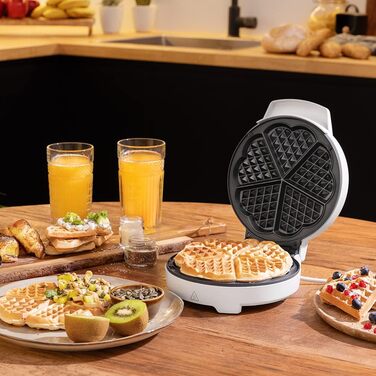 Вафельниця Cecotec Fun Gofrestone RockStone з антипригарним покриттям, регульований термостат, великі вафлі, 1200 Вт (серцева форма)