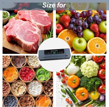 Вакуумний пакувальник Focenat з нарізкою, комплект з 10 пакетами, для зберігання продуктів харчування, міцна зварювальна швейна 30 см