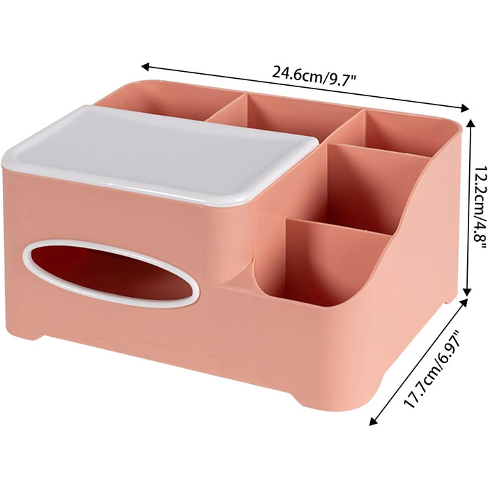 Tissue Box, Tissue Holder, Multifunctional Tissue Holder with Stylish Remote Control Desk, Cosmetic Tissue Box for Office Bedroom Car (A Pink)