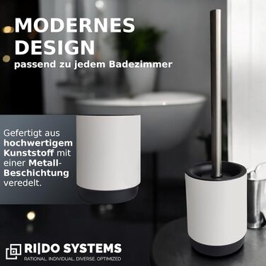 Набір для чищення унітазу з ручкою з нержавіючої сталі - 2 насадки, для ванної кімнати, гігієнічний, антибактеріальний