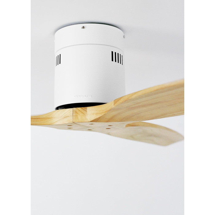 Вентилятор стельовий Windcalm Natural Wood M з пультом, Ø132 см, 40W, 6 швидкостей, літо/зима, дерев'яні лопаті, без світла