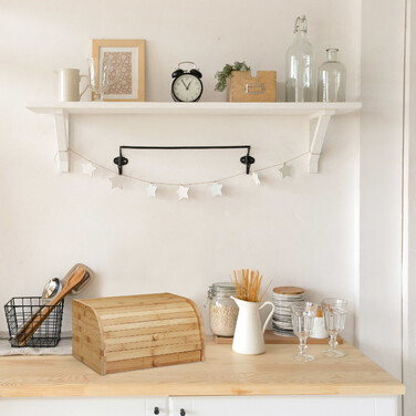 Relaxdays Roll Bread Box with Drawer, Bamboo