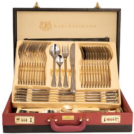 Набір столових приборів 72 предмети для 12 осіб з нержавіючої сталі 18/0 в кейсі - срібний столовий набір, придатний для миття в посудомийній машині - сучасні столові прибори, стійкі до корозії