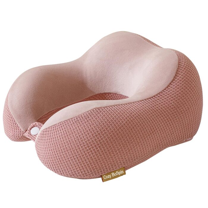 Подушка для шиї у подорожах, Memory Foam, рожева - зручна та портативна підтримка для кемпінгу та сну
