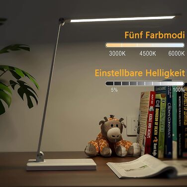 LED лампа настільна з димуванням, 5 кольорів та 10 рівнів яскравості, захист очей, USB-зарядка, для дітей, офісу, читання, модель #2