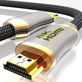 HDMI 2.1 кабель оптоволоконний - 8K 120Hz, 4K 240Hz, HDR10+, 3D, eARC, CEC, HDCP 2.3, Optisches Ultra High Speed, позолочені контакти, 2M, чорний