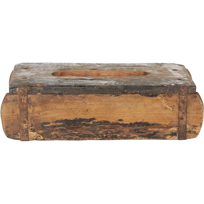 Laursen Tissue Box Brick Shape Wood Brown approx. 31x15cm Cosmetic Tissue Box Handkerchief Box