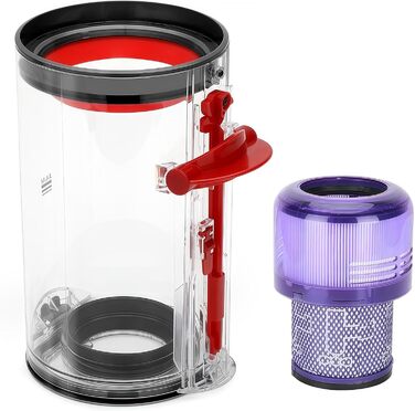 Dyson V11/V15/SV14/SV15/SV22 Replacement Dust Bin with HEPA Filter - Transparent & Reliable Vacuum Accessory