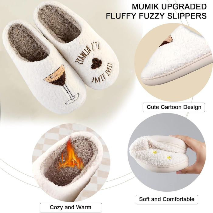 Тапочки домішки жіночі чоловічі м'які плюшеві ретро, теплі, зручні, з антиковзким покриттям, сліпони, білий ведмедик, 40/41 EU