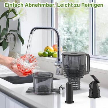 Шнекова соковижималка OMMO Slow Juicer для овочів та фруктів, 300 Вт, чорна