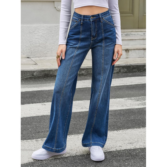 Джинси жіночі Cicy Bell Baggy висока талія широкі штанини блакитні розмір 40