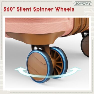 Набір валіз Joyway для ручної поклажі, розширюваний, з TSA-замком (рожевий)
