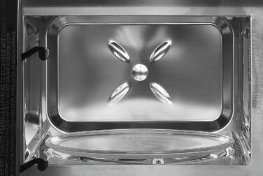 Вбудована мікрохвильова піч Exquisit EMW20-DG-020 | 800 Вт, гриль 1000 Вт, 8 програм, діаметр підноса 27 см, нержавіюча сталь