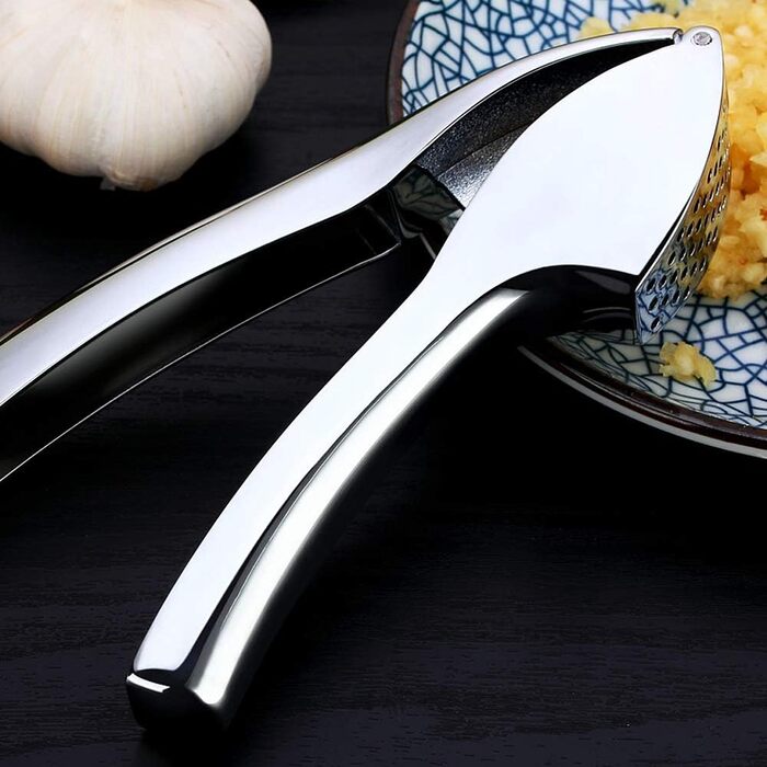 Прес для часнику з нержавіючої сталі, професійний подрібнювач часнику, прес-подрібнювач часнику, легко очищається, міцний