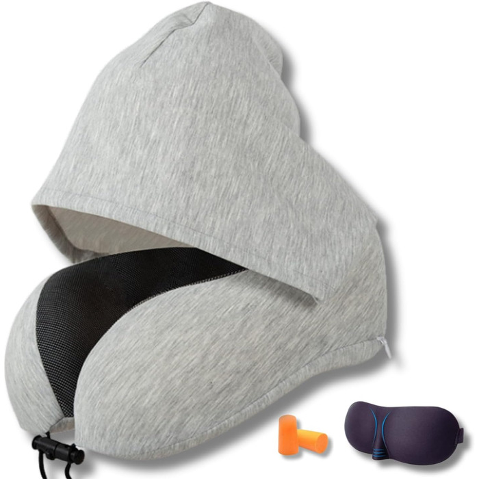 Подушка для подорожей Nappy Dreamjoy Comfy з memory foam, сірого кольору (H669-17)