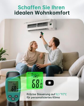 Інфрачервоний термометр ERICKHILL -50℃~800℃: безконтактний лазерний термометр з LCD-дисплеєм, регульований коефіцієнт випромінювання. Підходить для приготування їжі, грилю, заморожування, промисловості