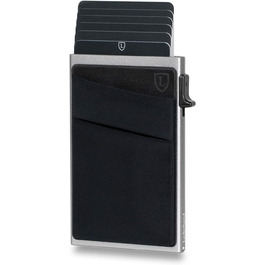 Cardon Wallet - Mini Card Holder with Money Pocket and Space for up to 7 Credit Cards - Minimalist – Card Holder made of real Aluminum with RFID Protection - Gift Box | (Gray)