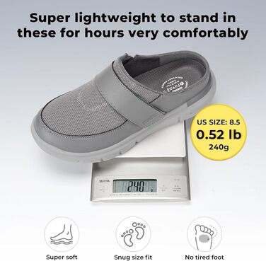 Домашні тапочки чоловічі FitVille для літніх людей та з широкою стопою, сліпони на липучці, розмір 41-50 (43 EU, сірий)