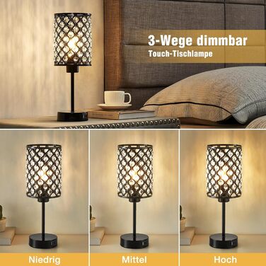 Кристалева лампа GyroVu Kristall: настільна та нічна, диммер, USB A+C, для вітальні та спальні (з лампою)