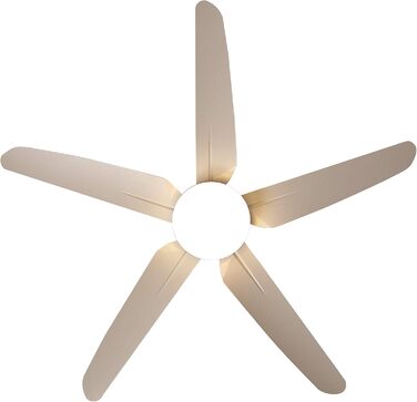 Стеляний вентилятор FINXIN з LED-лампою 132/122 см для спальні, вітальні, їдальні. Включає мотор, пульт керування (5 лопатей, білий)