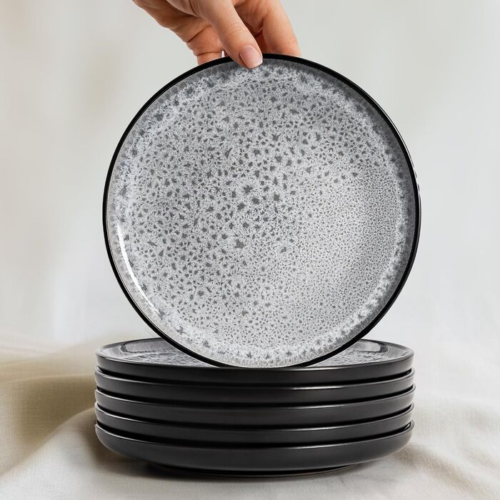 Набір посуду Twinzee Steingut (24 частини) для 6 осіб: тарілки та миски - серія Riviera (Perla)