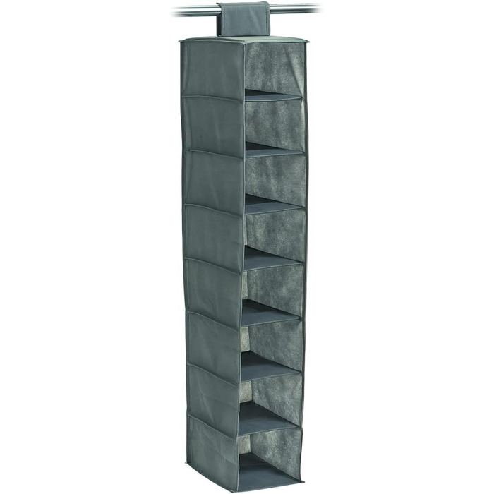 Органайзер для зберігання Zeller 14614 з 8 відділеннями, флізелін, тканина, сірий, 18x30x105 см