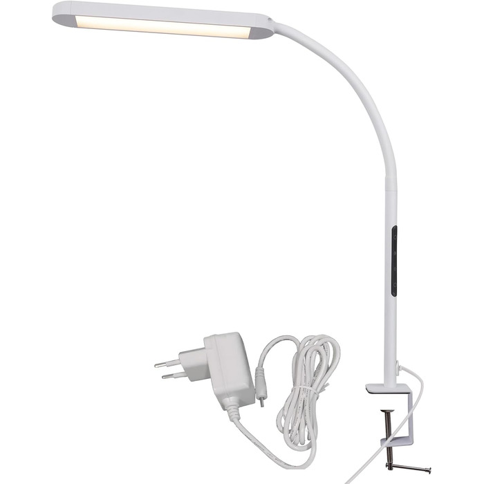 Лампа для столу Homefire LED з кріпленням, диммування: чорна, 5 рівнів яскравості, 5W, гнучка, захист очей, денне світло для офісу та робочого кабінету (Вилка EU)