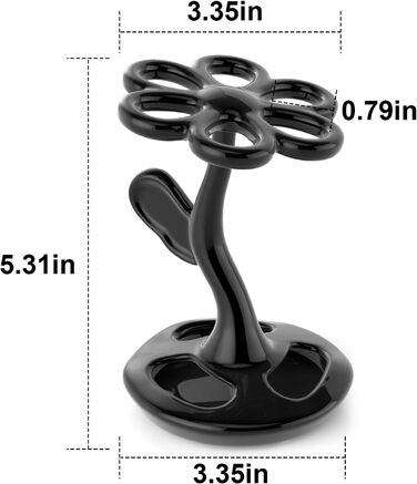 Тримач для зубних щіток та пензлів з кераміки, 6 відділень, сріблястий (чорний)