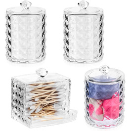 Контейнер для ватних паличок та дисків 4 шт. - органайзер для косметики та манікюру