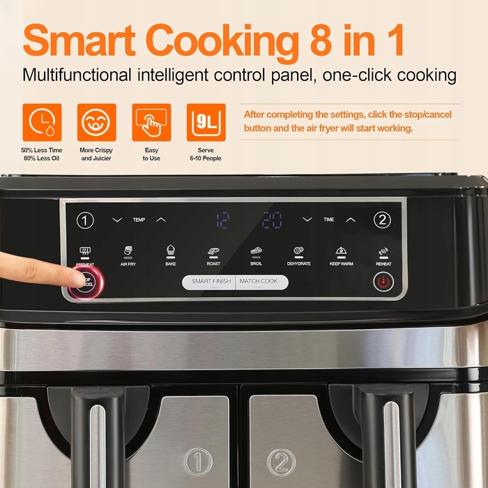 Аерофритюрниця Emphsism XXL 9 л — безмасляна фритюрниця