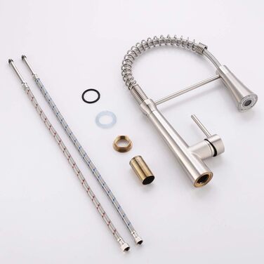 Кухонний змішувач TIMACO з гнучким гусаком, поворотний на 360°, з нержавіючої сталі, з щіткою, для кухні