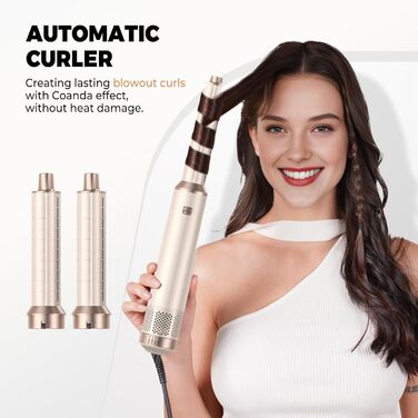 Набір для укладки волосся 5 в 1 Haarstyler: фен, круглі щітки, плойка для локонів, термощітка. Ідеально для випрямлення, сушіння, створення об'єму та локонів.