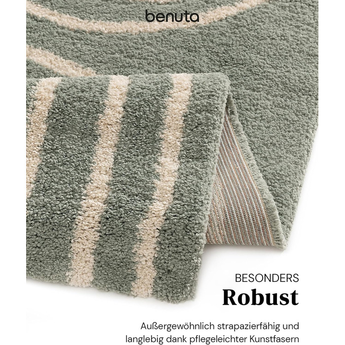 benuta Listen Kids Rug Gobi - Acrylic - Rectangular & in Style: Children's Motifs, Stripes, Scandi Living - Easy Care for Living Room, Bedroom, Blue, 80x150 cm 80 x 150 cm Blue