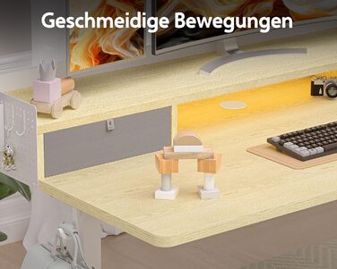 Electric Standing Desk with Drawers - 120x60cm Oak - Adjustable Height Desk for Home Office & DIY Pegboard