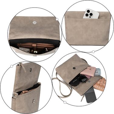 Сумка жіноча Gladdon через плече, шкіряна крос-боді, Taupe (бежевий)