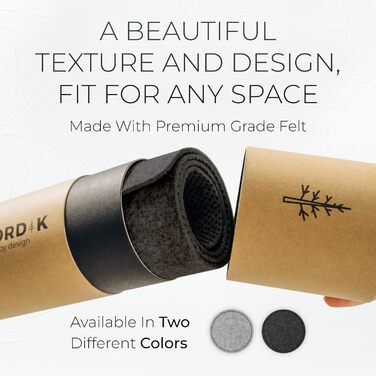 Килимок для столу Nordik Große Filz, антрацит, 89x43 см - повне покриття, під клавіатуру та мишу, захист поверхні для офісу