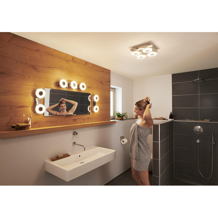 LEDVANCE Smart LED Bathroom Lamp white, 1200LM, 3000-6500K, 300mm x 70mm, IP44, Orbis Bath bathroom fixture with Wifi technology, dimmable, controllable via app and voice assistants (Chrome, 30cm, Round)