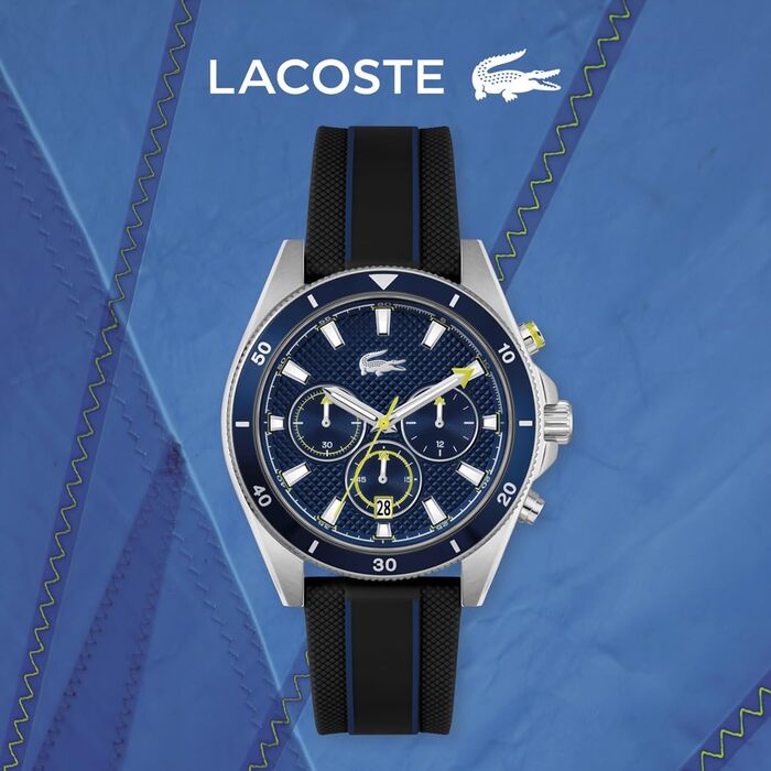 Годинник чоловічий Lacoste Chronograph Mainsail Quartz синій на силіконовому ремінці