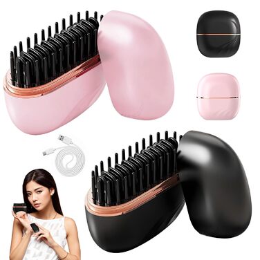 Бездротова щітка-випрямляч для волосся Mini Hair Straightener Brush, 160°C-200°C з LED дисплеєм та 3 температурними режимами (M6)