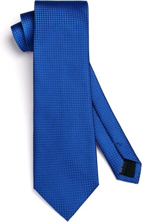 HISDERN Краватка для чоловіків з нагрудним хустиком у горошок. Краватка для весілля, класичний стиль, бізнес. Набір краватки та хустинки, універсальний розмір (A-16, Королівський синій)