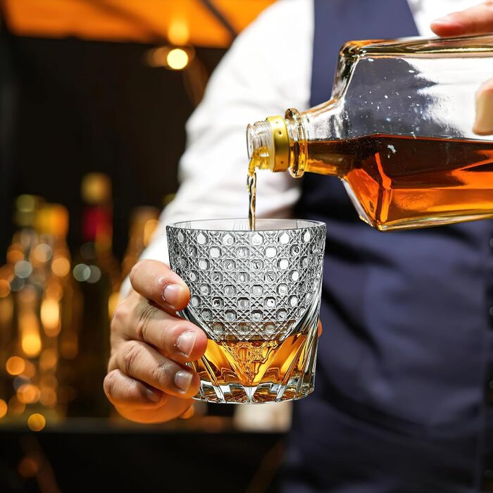 Набір склянок для віскі Shyllin, 2 шт., 268 мл, Tumbler Streamer Star, з подарунковою коробкою, для віскі, бурбону, рому, коктейлів, червоного вина