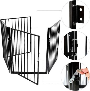 Клітка для собак, металева, розкладна, 310 x 2,5 x 75 см (5 шт.)