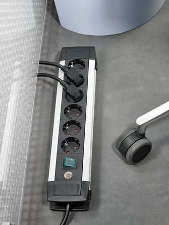 Бренненштуль Premium-Alu Line Розподільний блок 10 розеток з алюмінію (з вимикачем та 3м кабелем, Made in Germany)