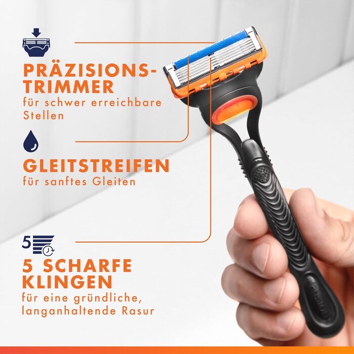 Смінні леза для чоловічої бритви Gillette Fusion 5, 20 шт, помаранчеві