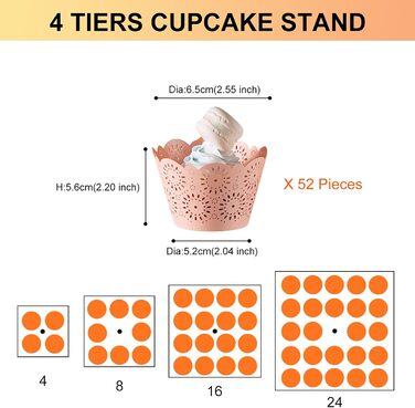 Чотирьох'ярусна підставка для тортів та випічки з акрилу, 30.5 см - для вечірок та свят