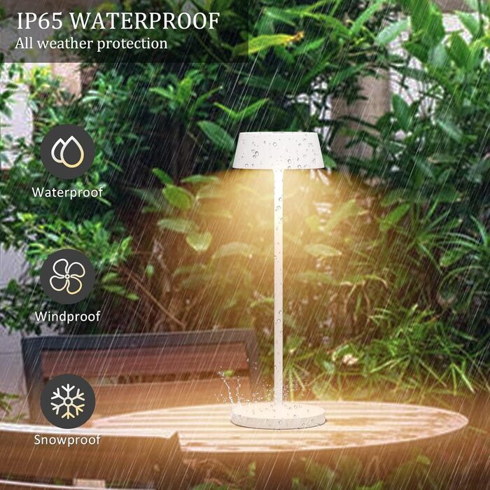 Світлодіодний акумуляторний настільний світильник Klighten з димером, сенсорний, металевий, алюмінієвий, IP54, тепле біле світло 3000K, антрацит