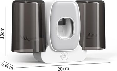 Дезінфектор для зубних щіток з вентилятором стерилізації, підставка на стіну, функція сушіння, очищувач зубних щіток, стерилізатор, інтелектуальний, сірий