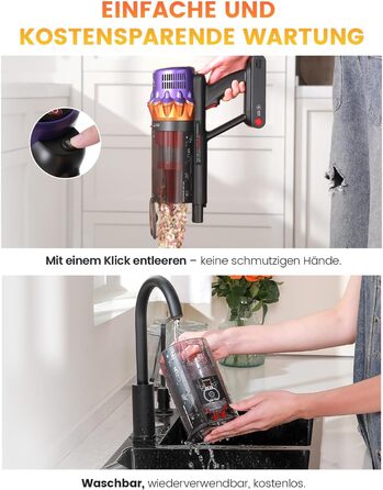 Бездротовий акумуляторний пилосос AlloyMove A05: 50000Pa, 550W, 80 хвилин, LED-дисплей, антизаплутана щітка, 7-ступенева фільтрація, для тварин, твердих поверхонь та килимів