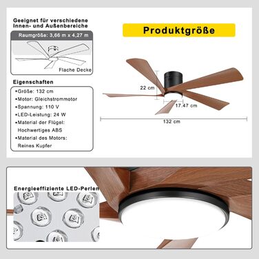 Вентилятор стельовий Ohniyou 52